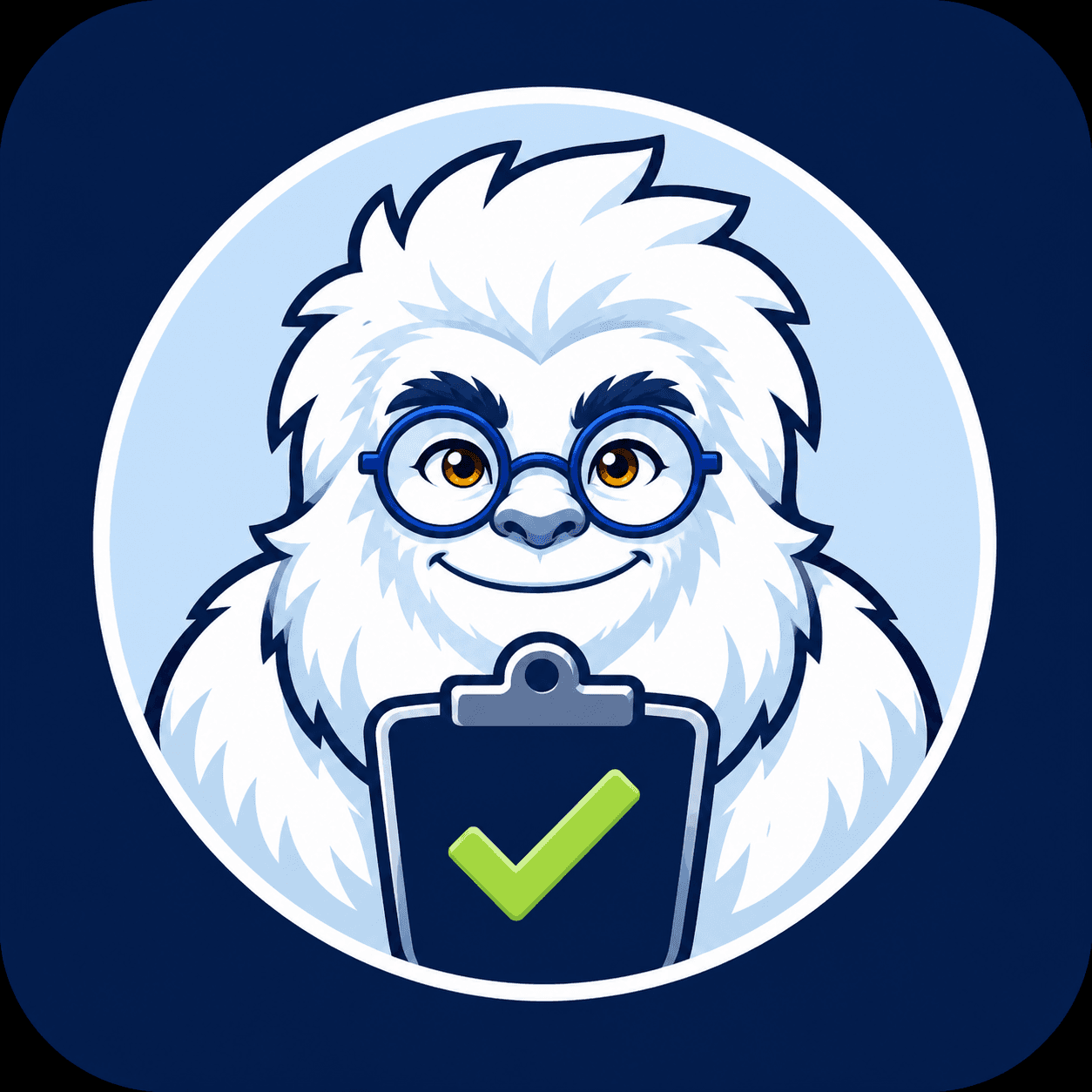 Review Yeti holding a checklist